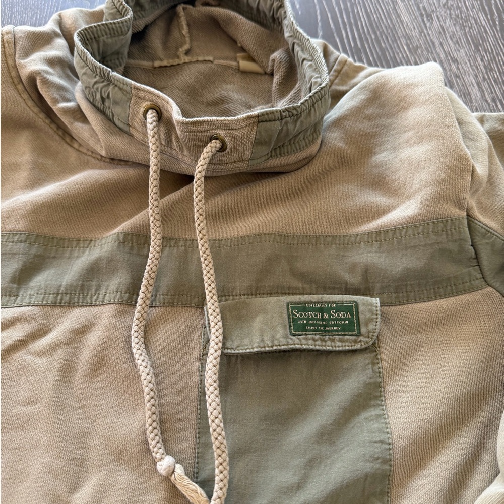 Scotch & Soda Men's Olive Green Pullover Hoodie